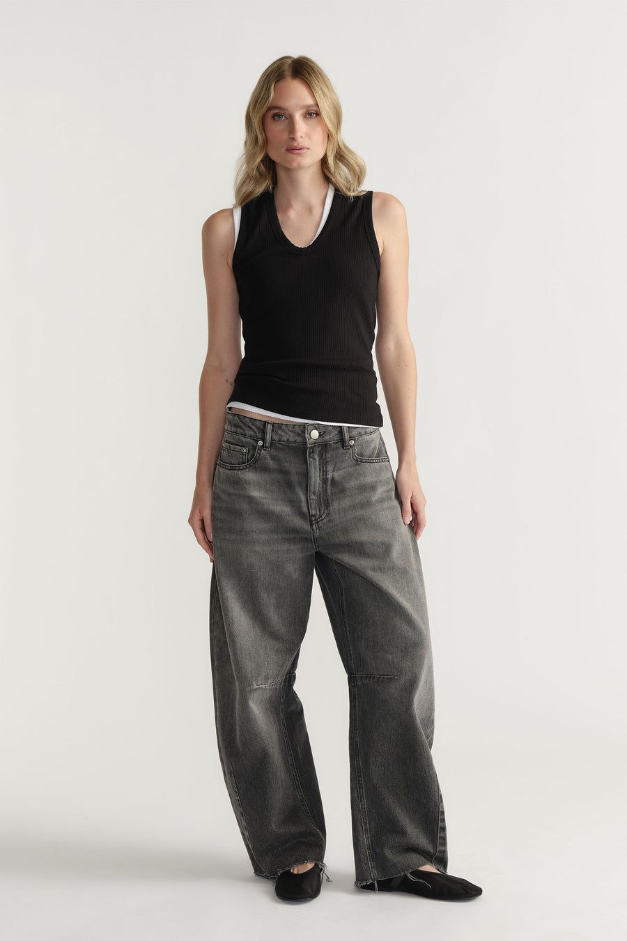 D-Luxe Ribbed Scoop Tank