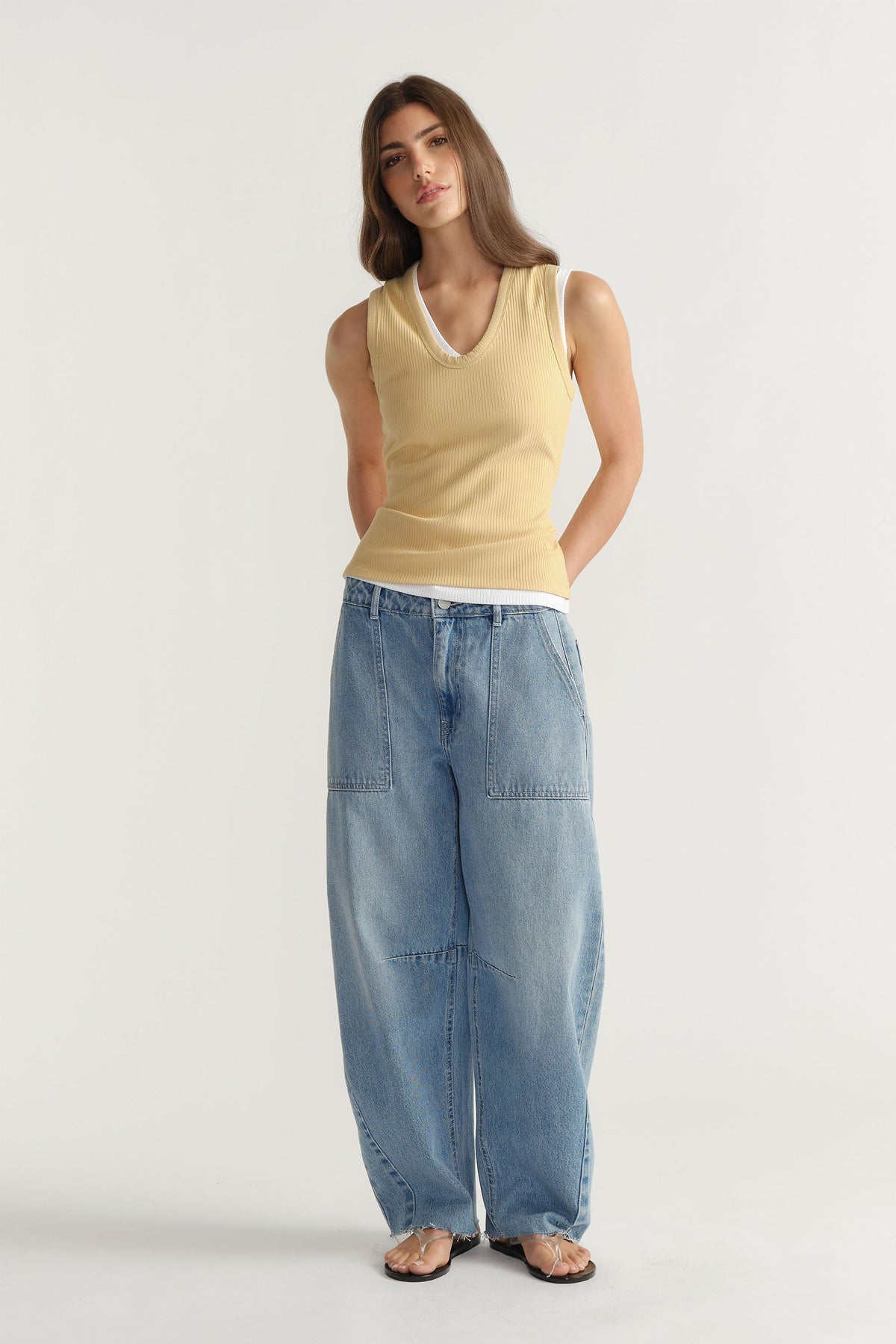 D-Luxe Ribbed Scoop Tank
