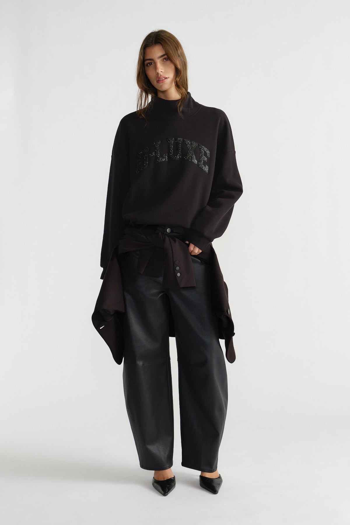 D-Luxe Sparkle Mock Neck Sweat