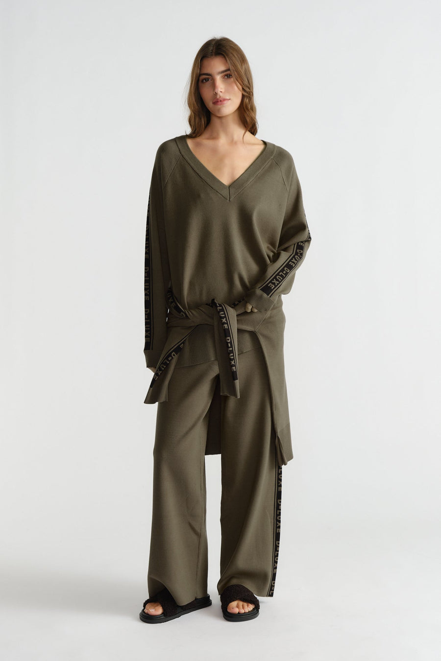 D-Luxe Logo Panel Knit Top