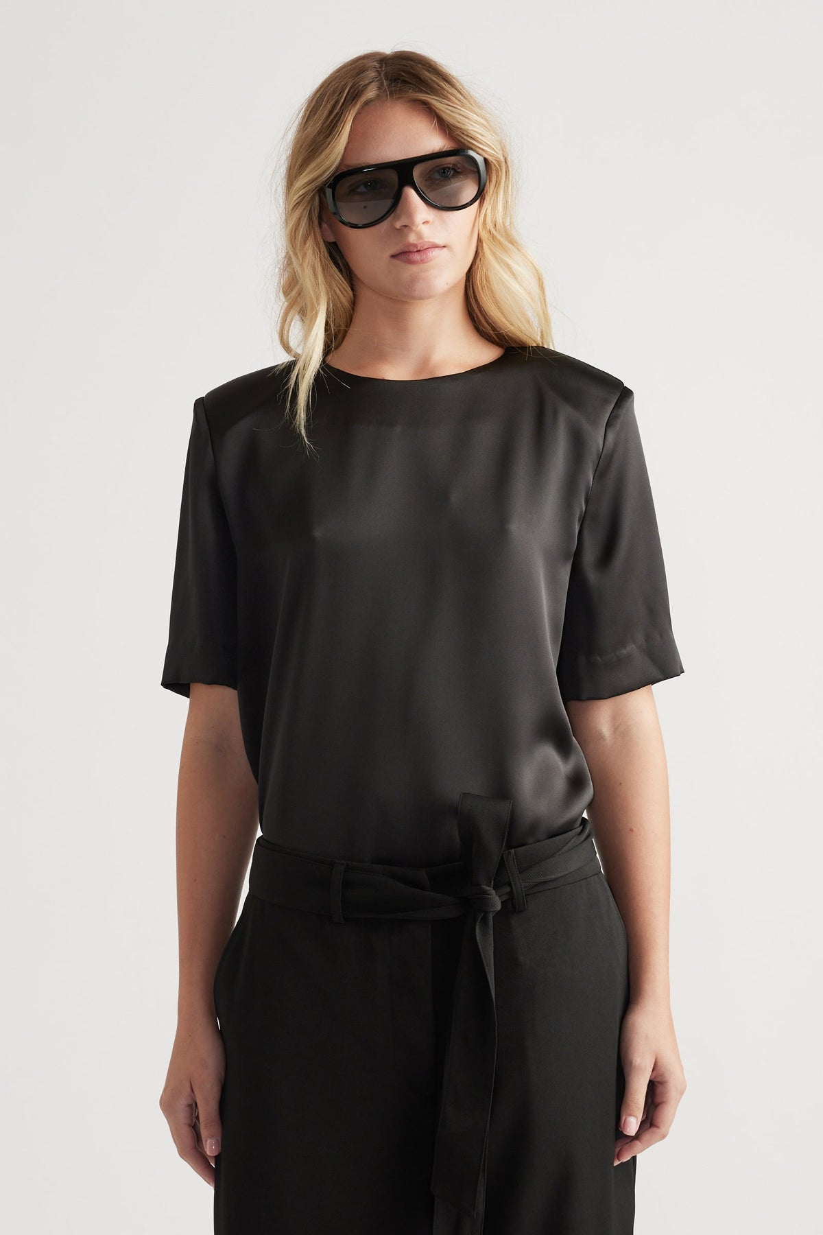 Noah Shoulder Pad Satin Top