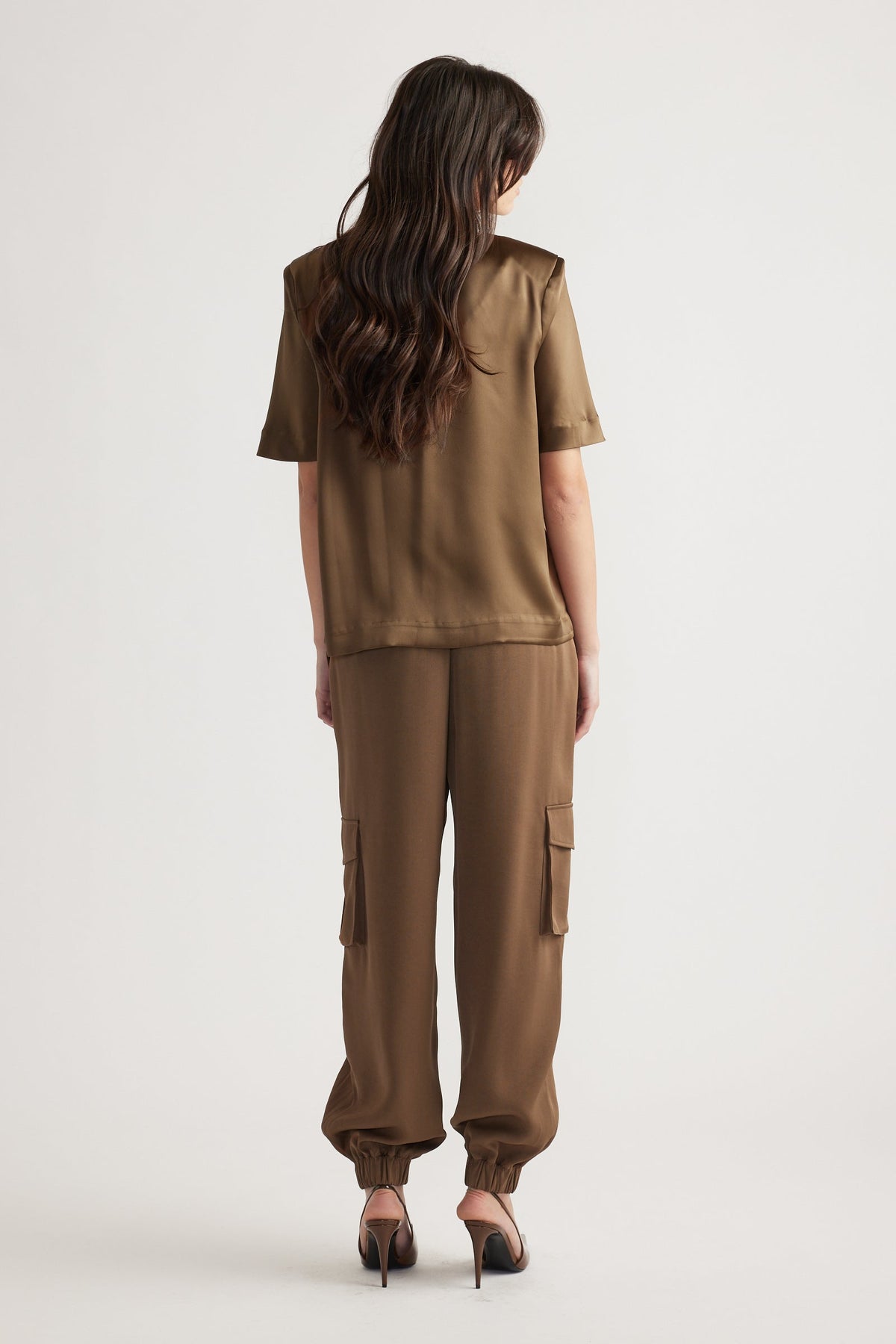 Noah Shoulder Pad Satin Top