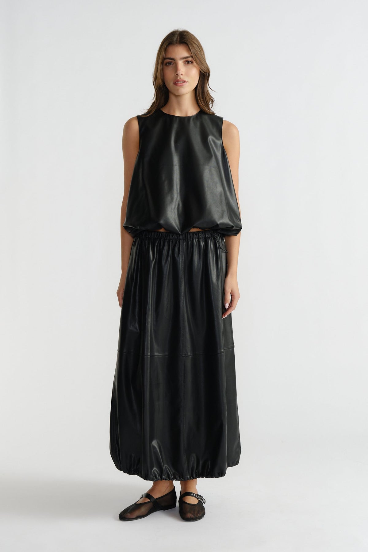 D-Luxe Faux Leather Top
