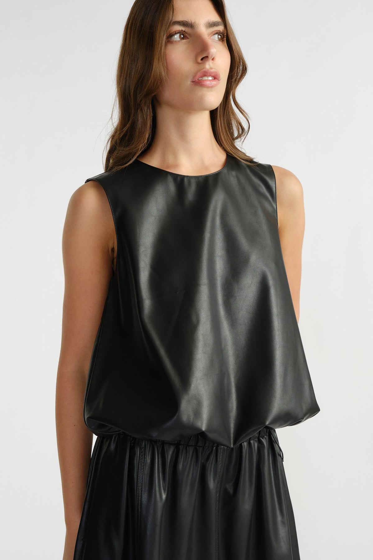 D-Luxe Faux Leather Top