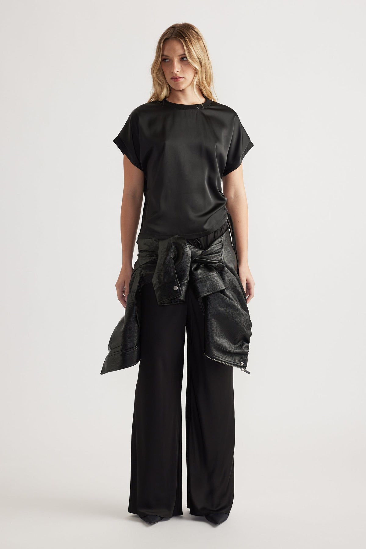 Frankie Satin Side Tie Top