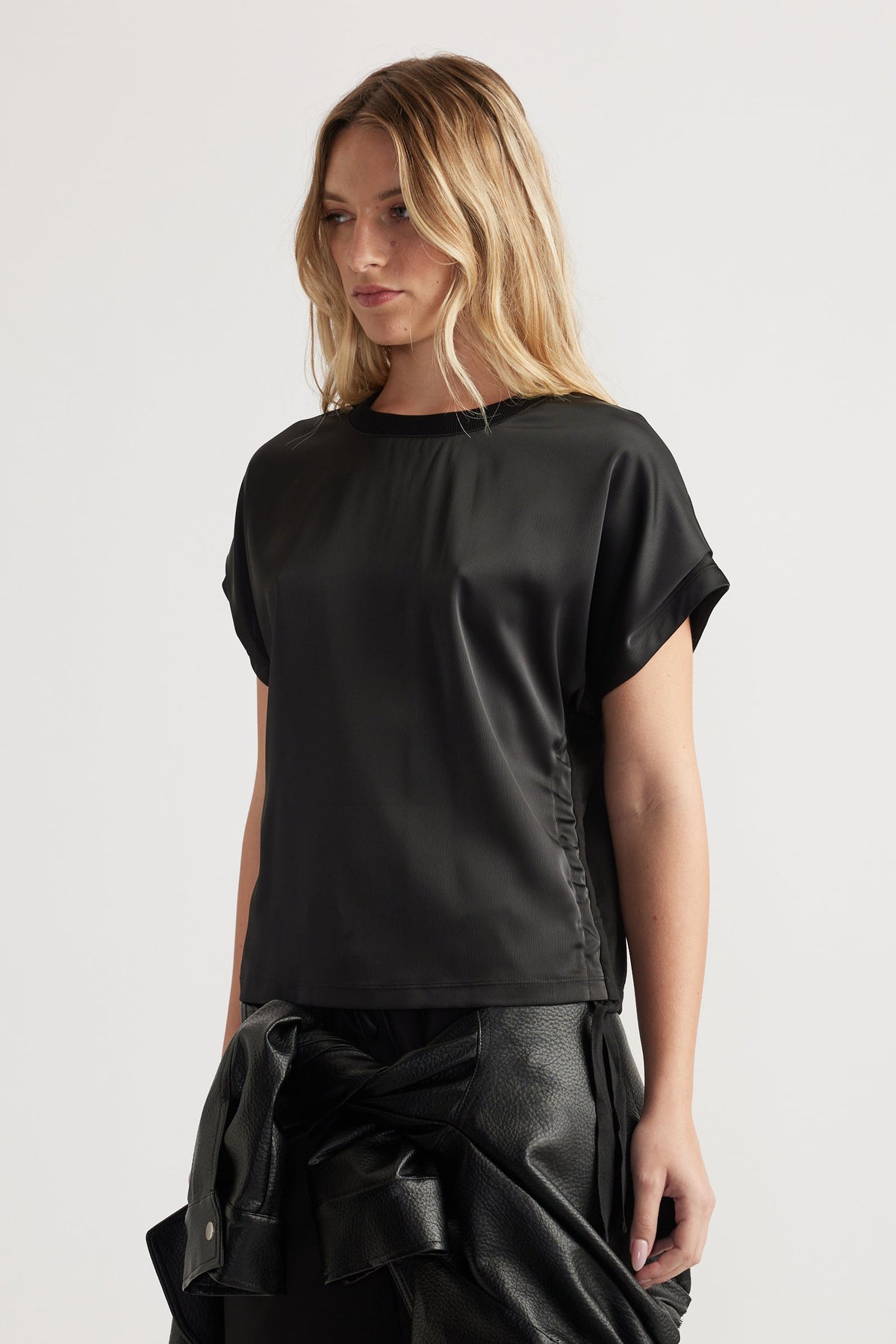 Frankie Satin Side Tie Top