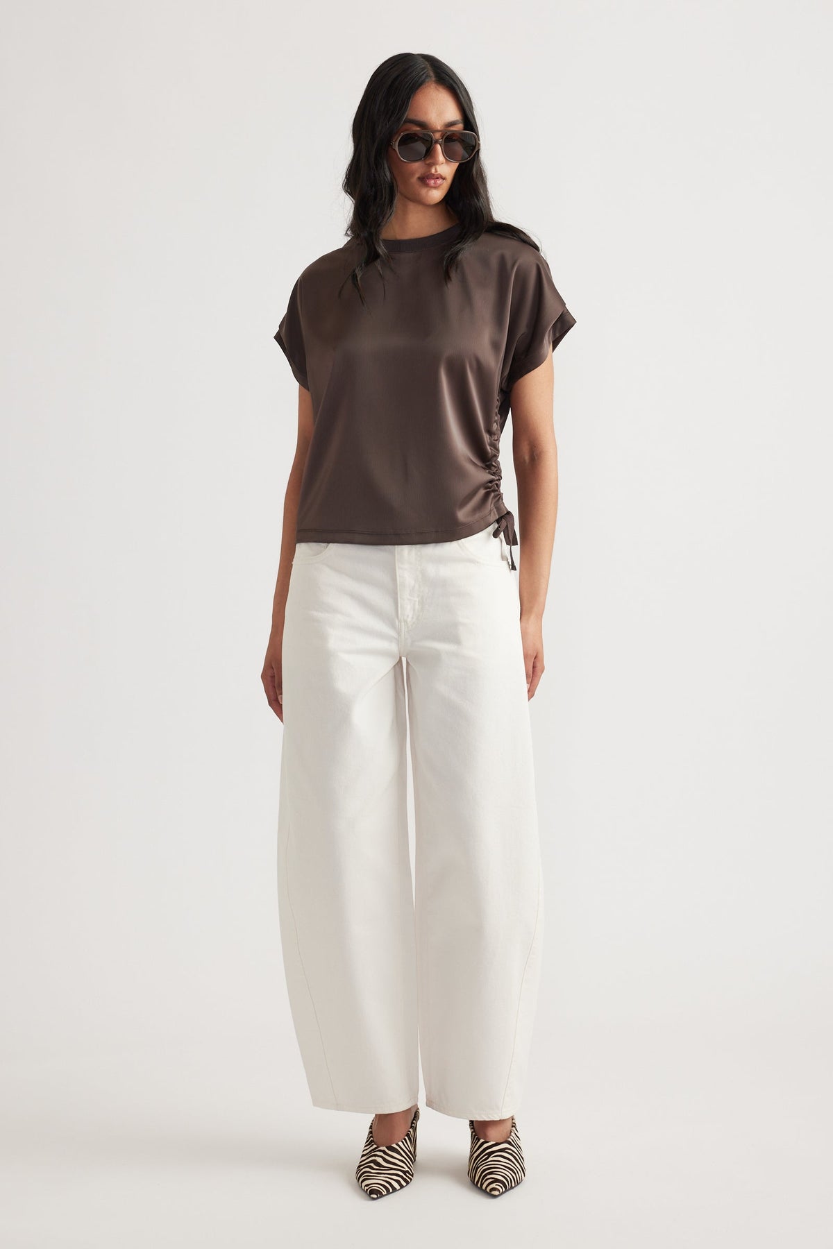 Frankie Satin Side Tie Top