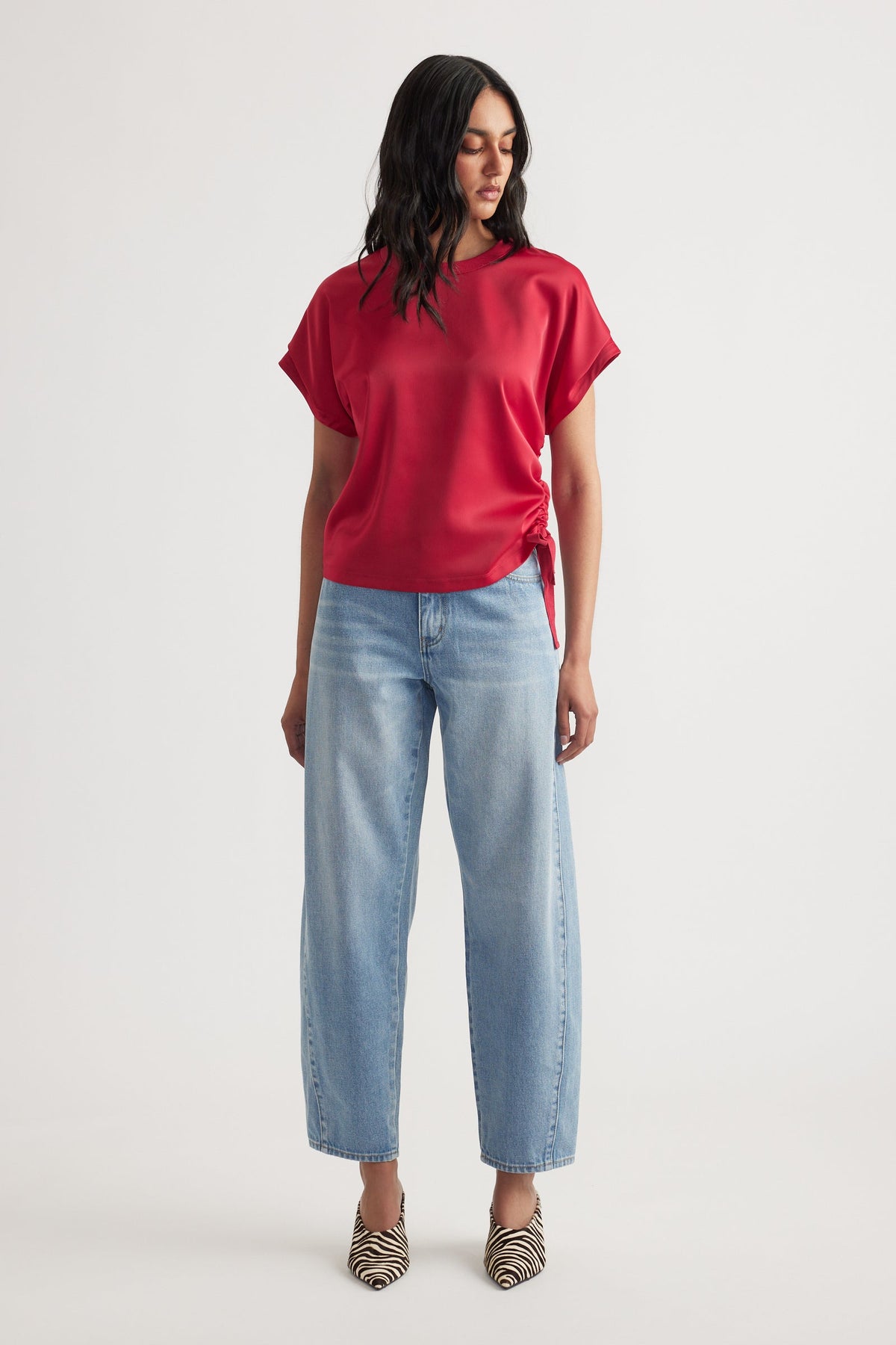 Frankie Satin Side Tie Top