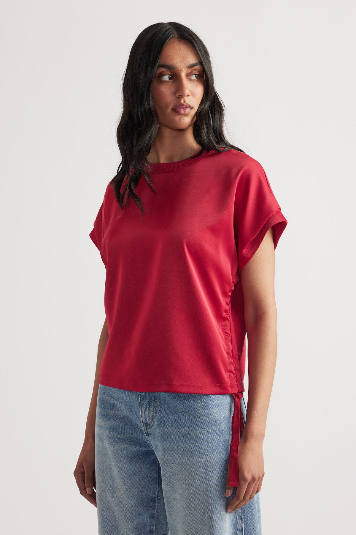 Frankie Satin Side Tie Top