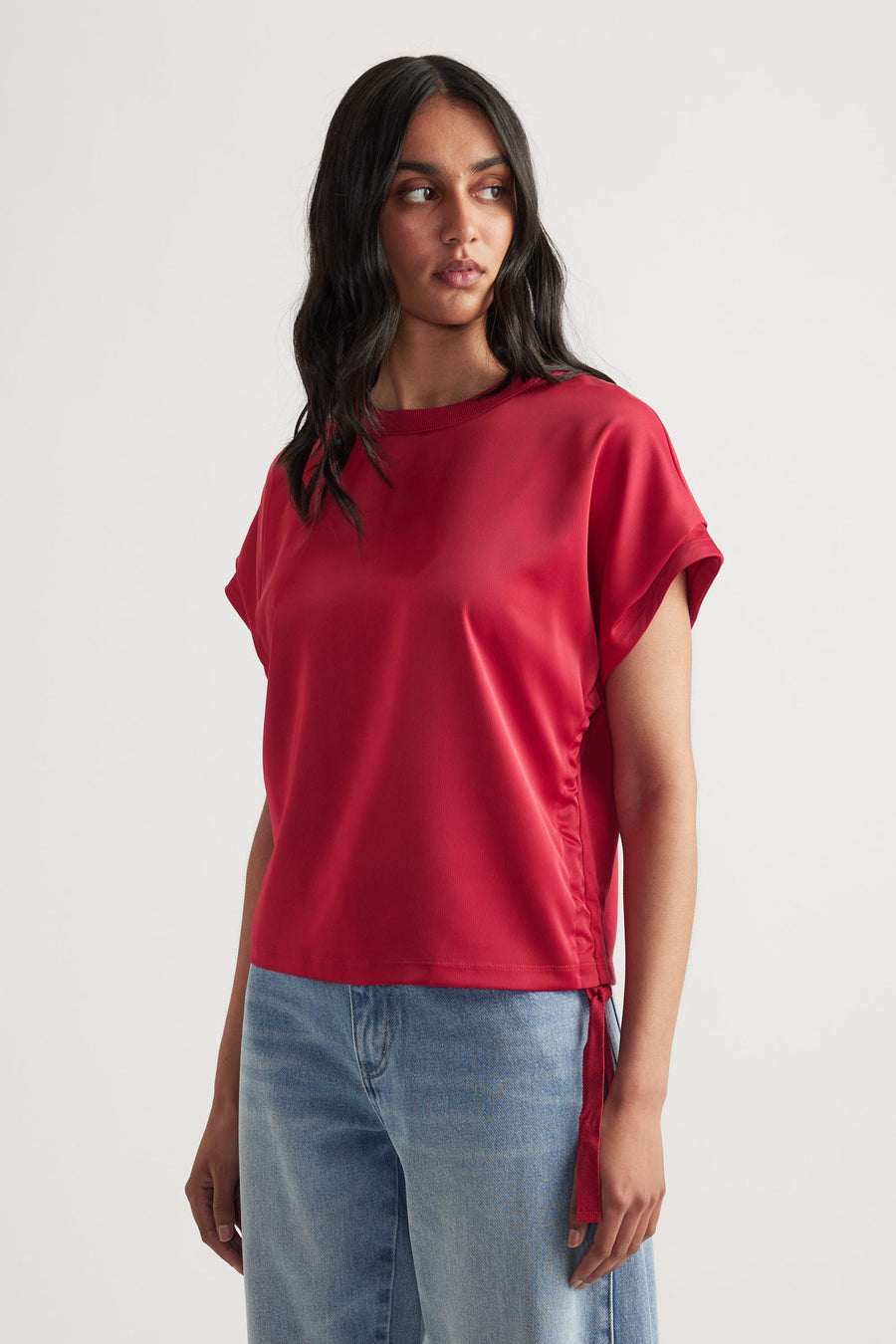 Frankie Satin Side Tie Top