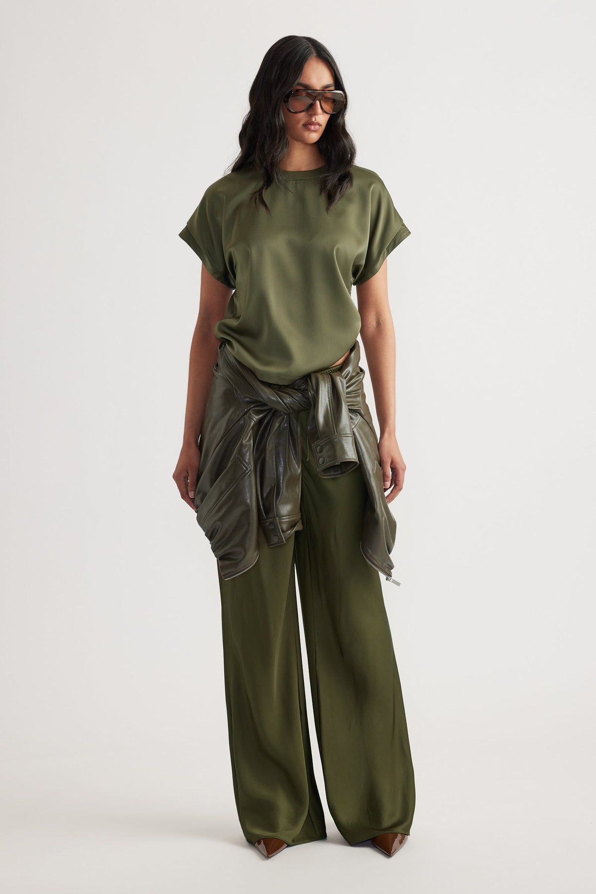 Frankie Satin Side Tie Top