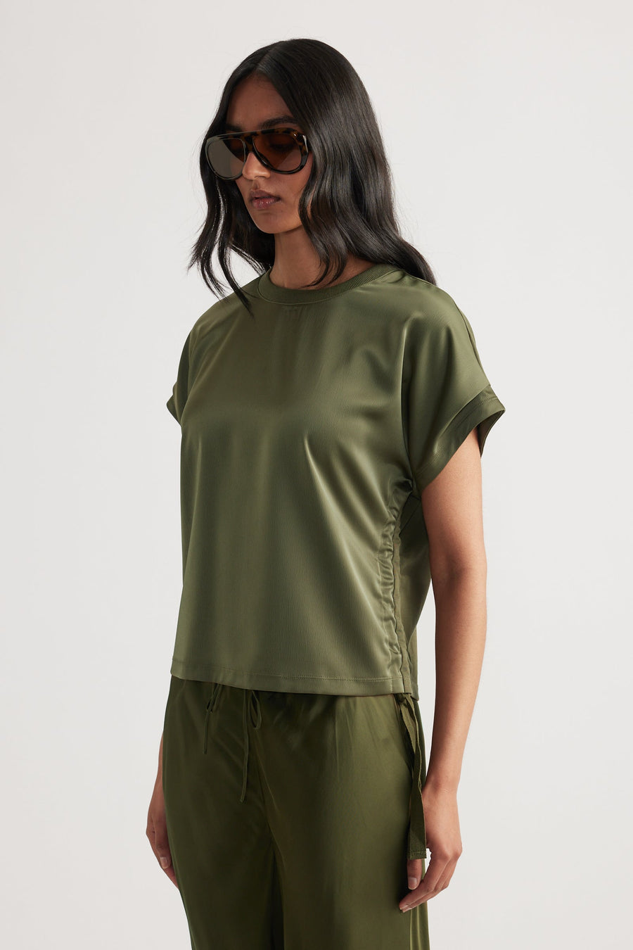 Frankie Satin Side Tie Top