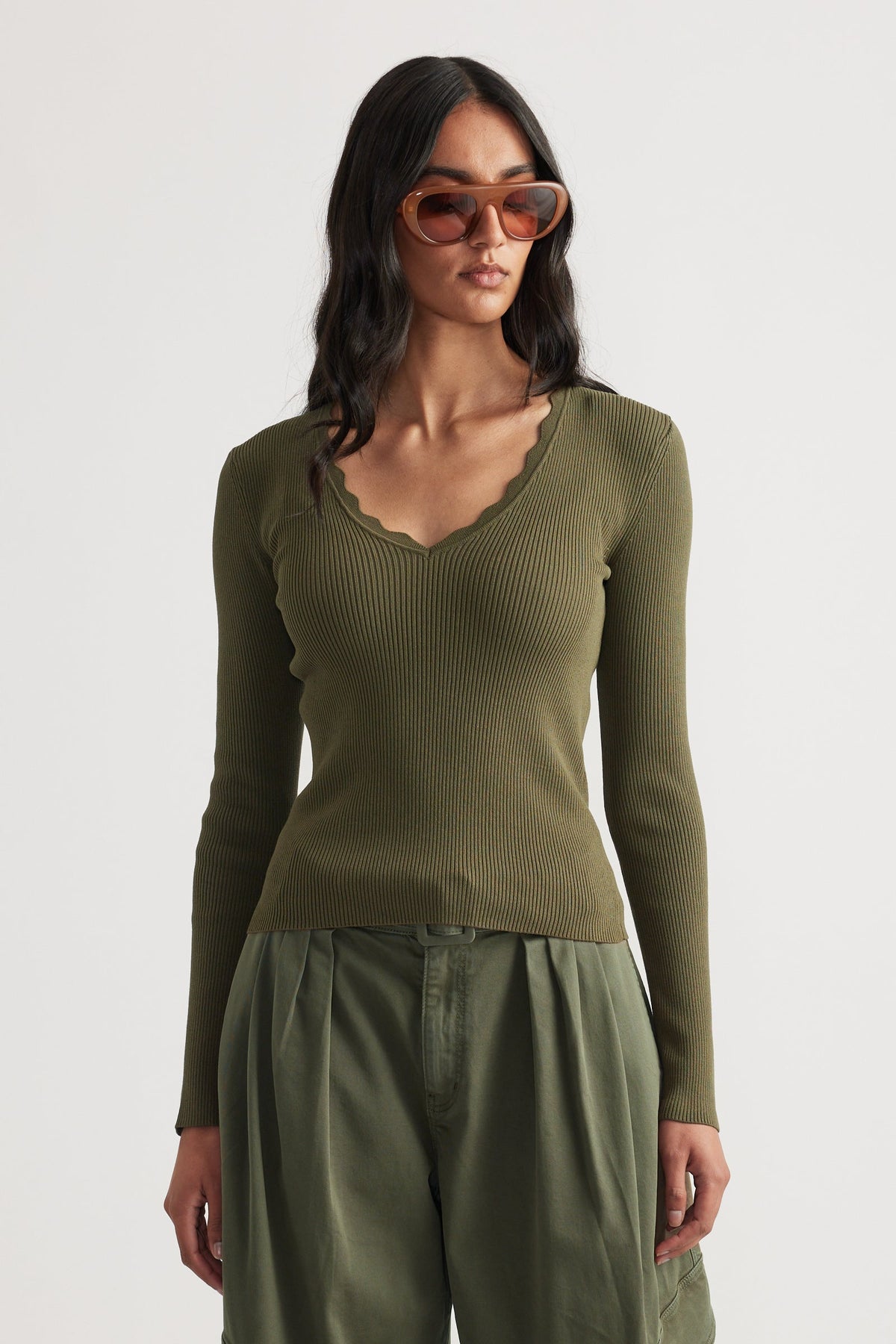 Kai V Neck Long Sleeve Top