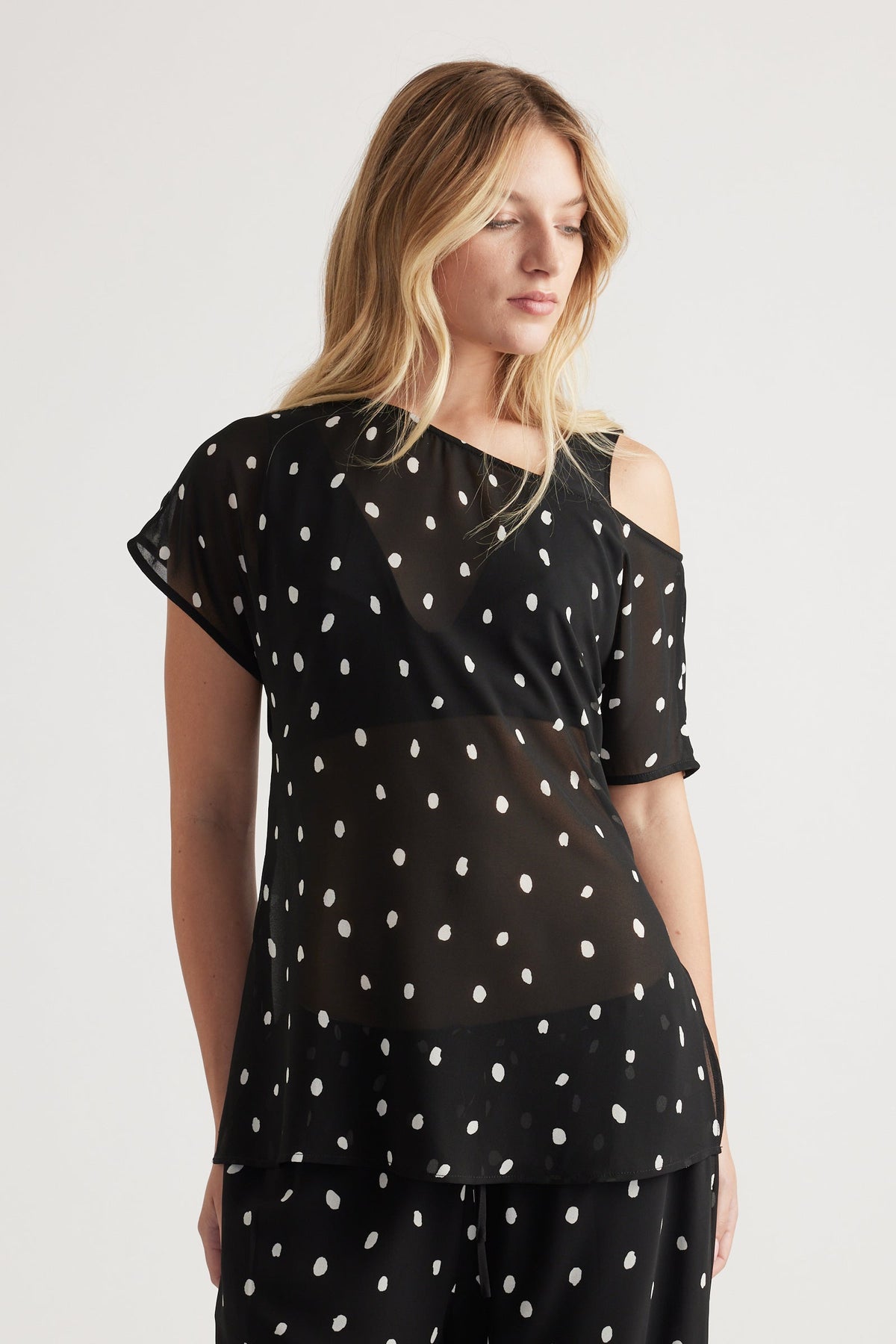 Eliza Off Shoulder Sheer Top