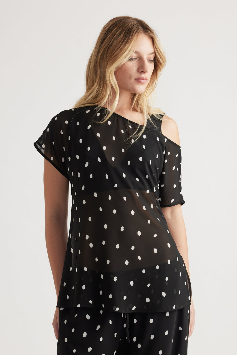 Eliza Off Shoulder Sheer Top