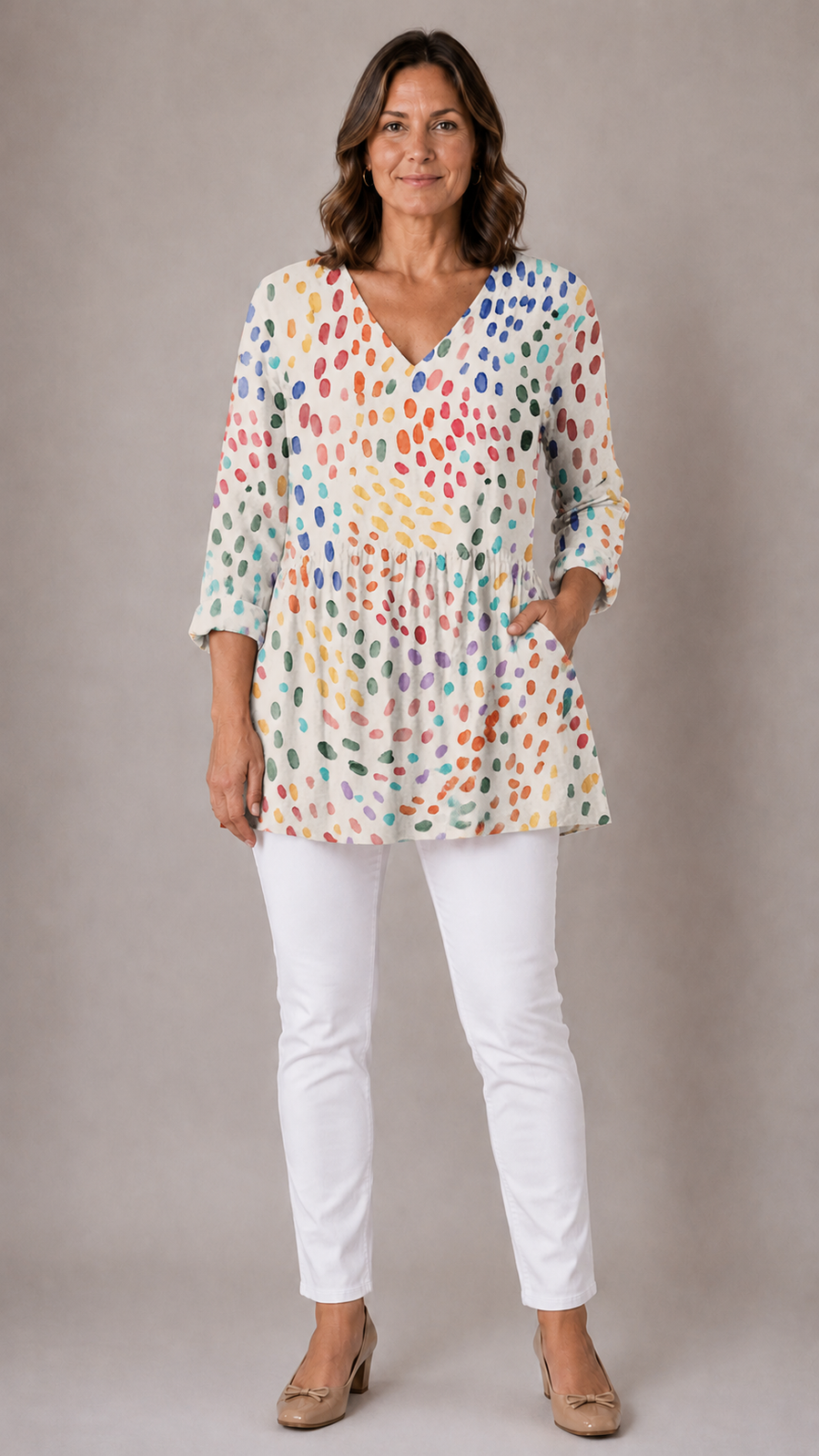 Everlee | Long Blouse with V-Neck