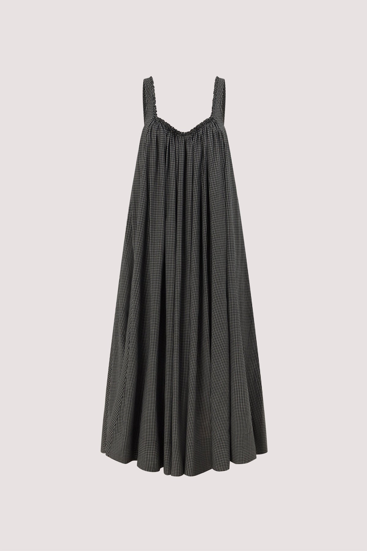ARABELLA BLACK CHECK MIDI DRESS