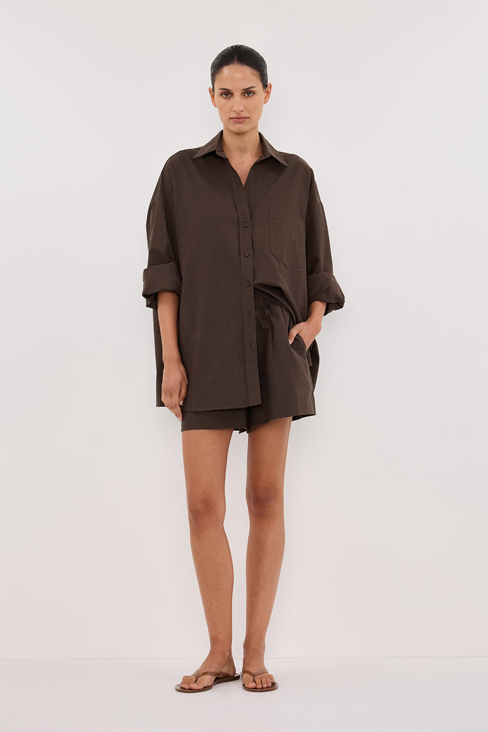 RHEA BITTER CHOC COTTON SHORT