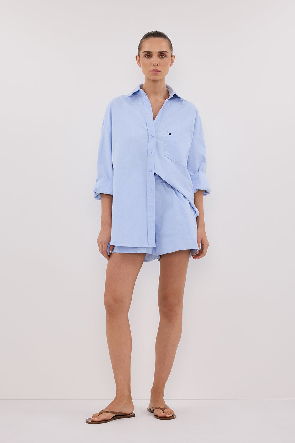 RHEA BLUE COTTON SHORT