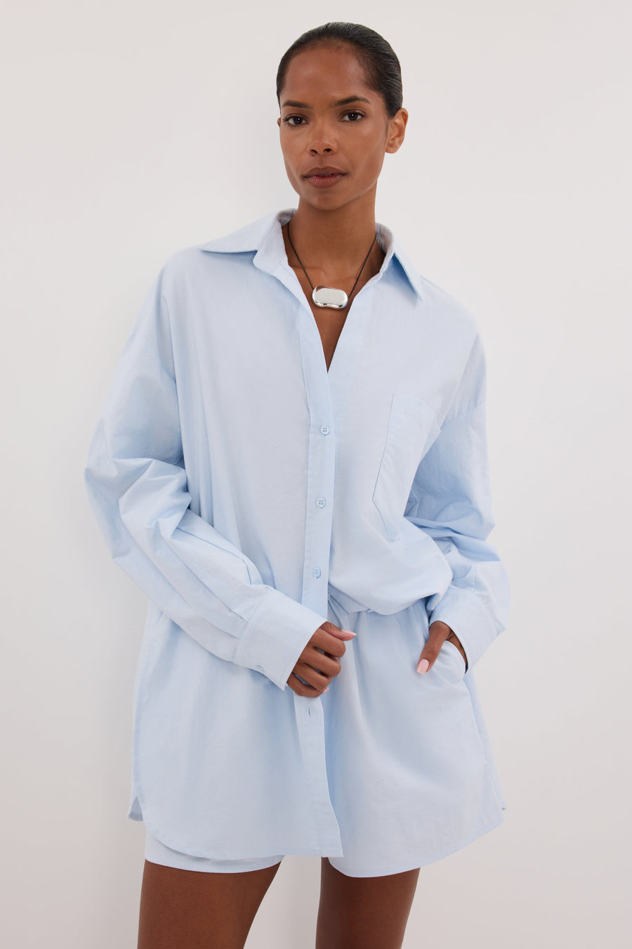 RHEA 2.0 ICE BLUE COTTON SHORT
