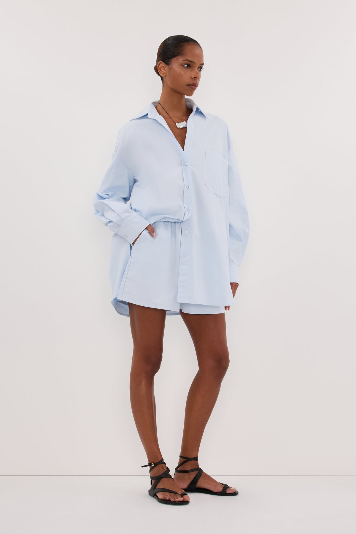 RHEA 2.0 ICE BLUE COTTON SHORT