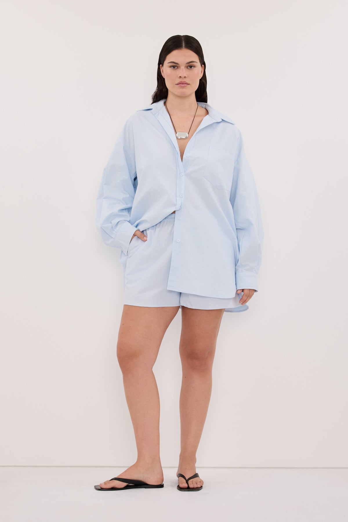 RHEA 2.0 ICE BLUE COTTON SHORT