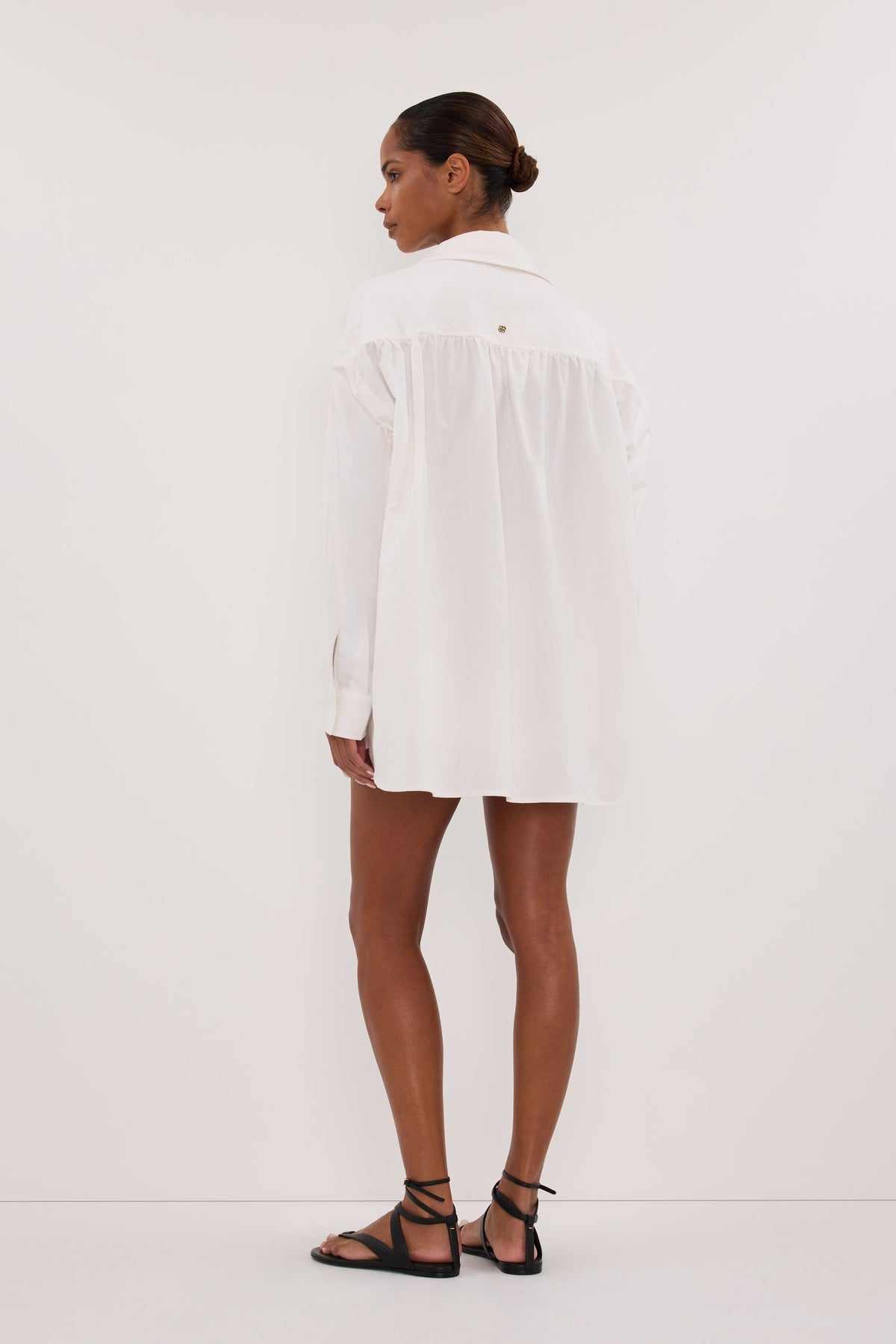 RHEA WHITE COTTON DRAWSTRING SHORT