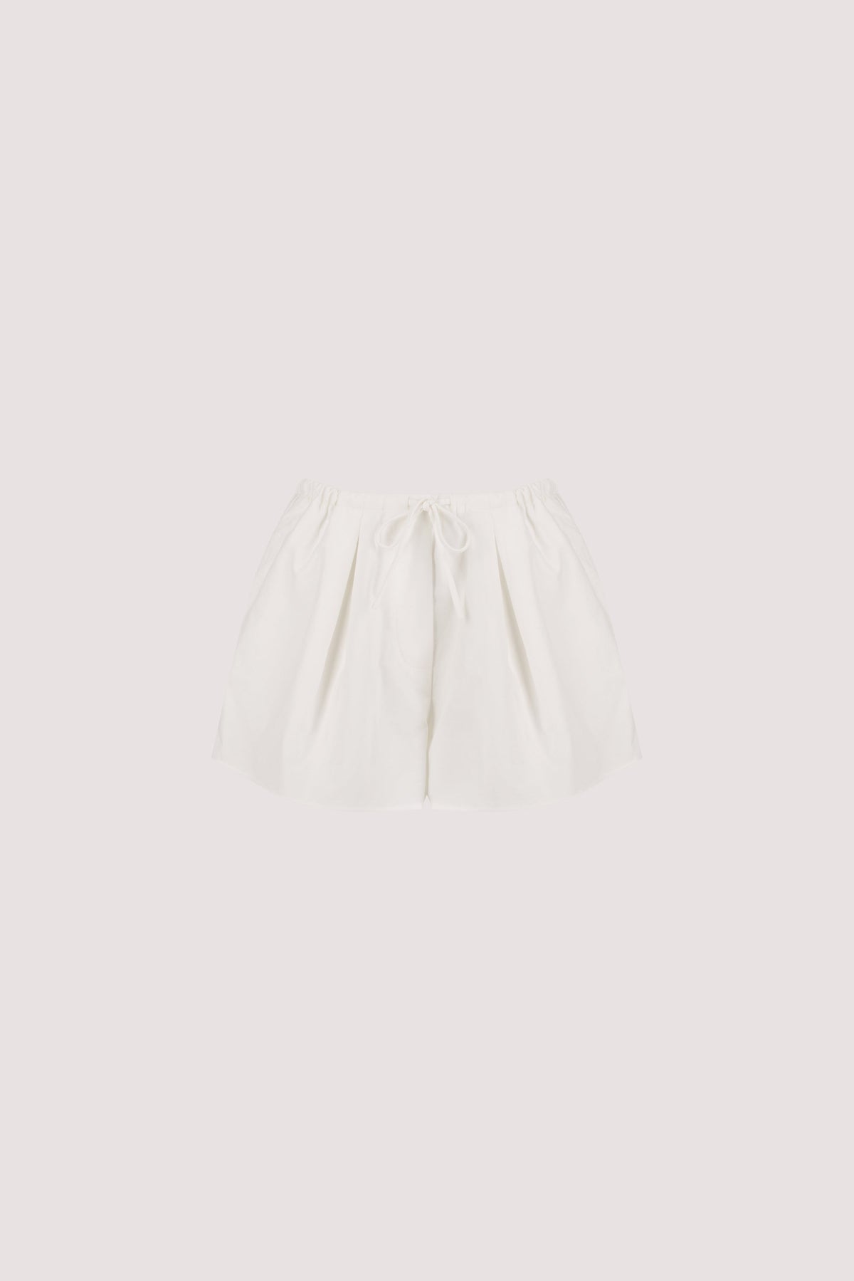 RHEA WHITE COTTON DRAWSTRING SHORT