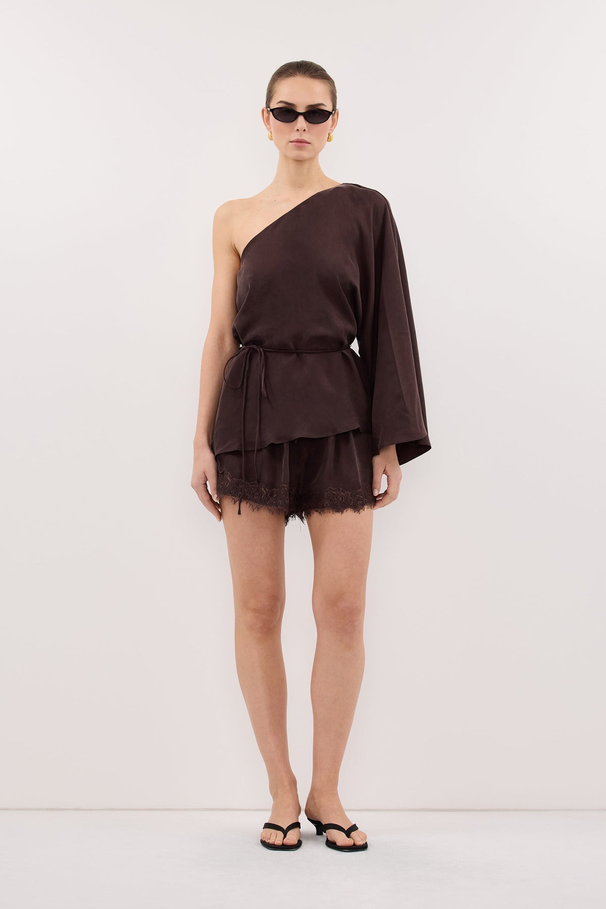 ANDREA PLUM CHOC CUPRO LACE SHORT