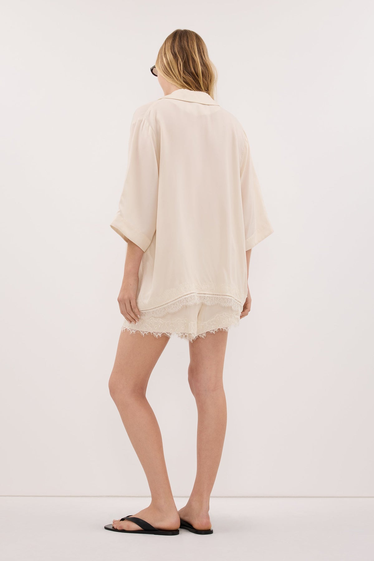 ANDREA SANDSTONE CUPRO LACE SHORT