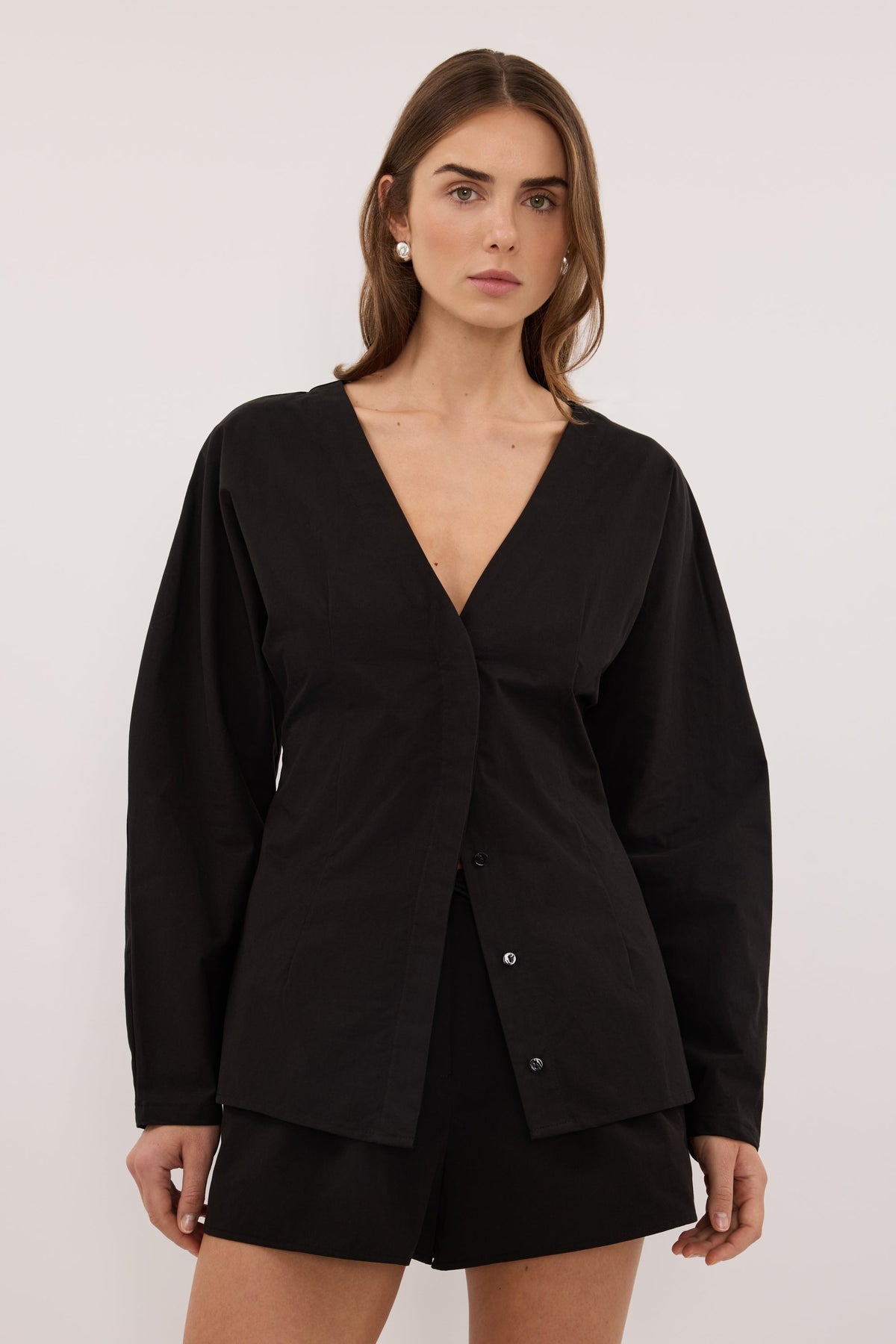 EDENA BLACK COTTON SHORT