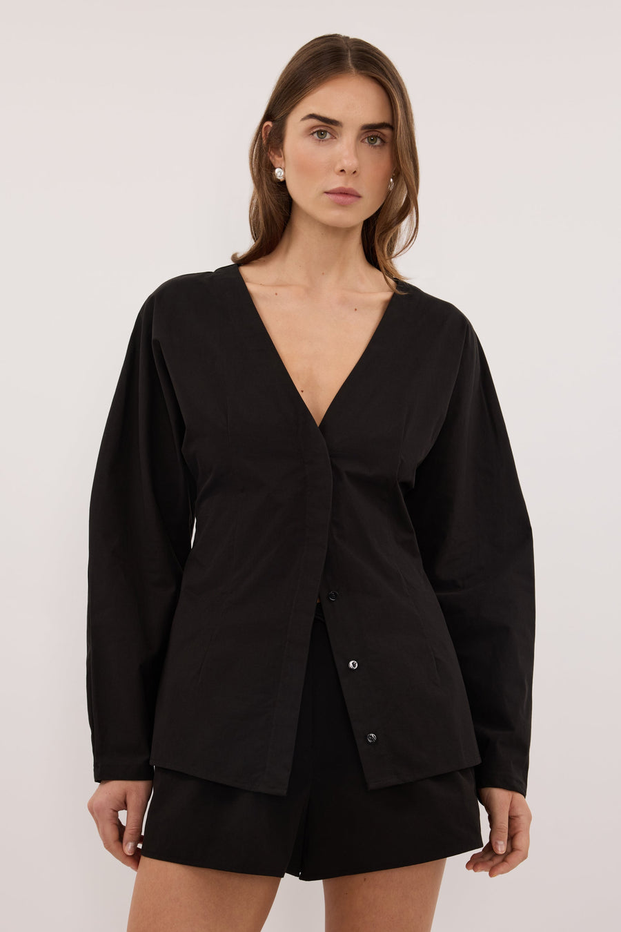 EDENA BLACK COTTON SHORT
