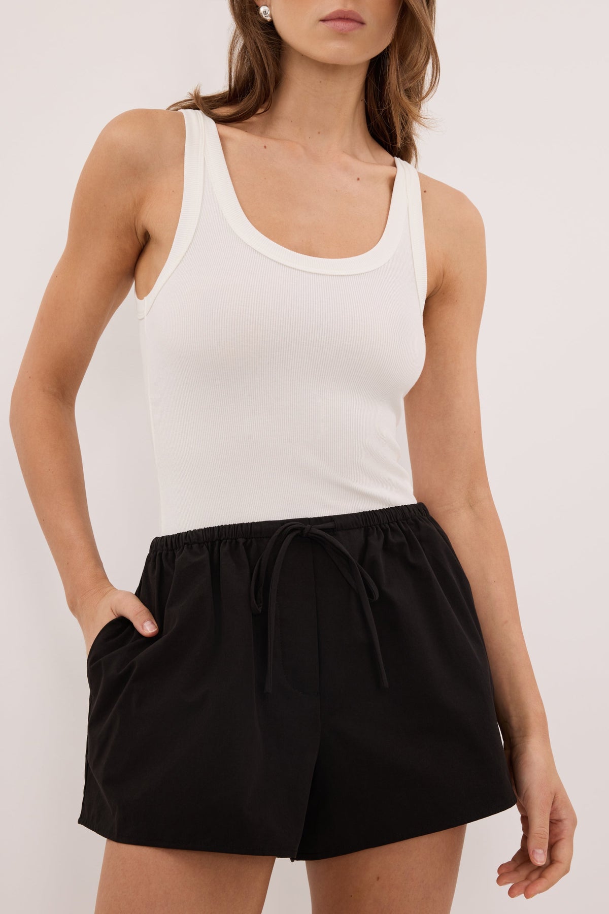 EDENA BLACK COTTON SHORT