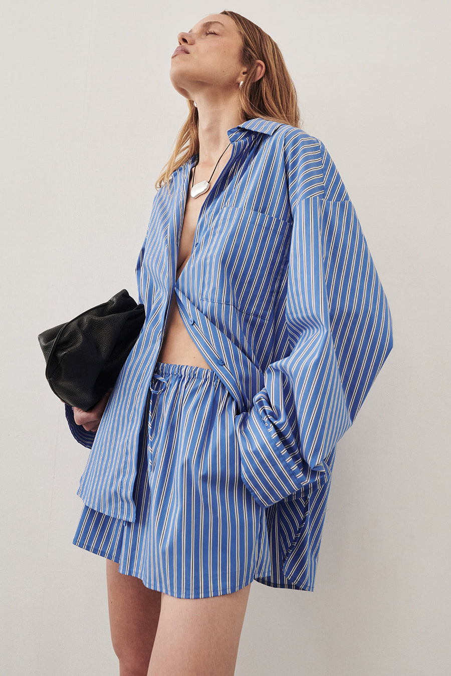 MISHA AZURE BLUE STRIPE SHORT