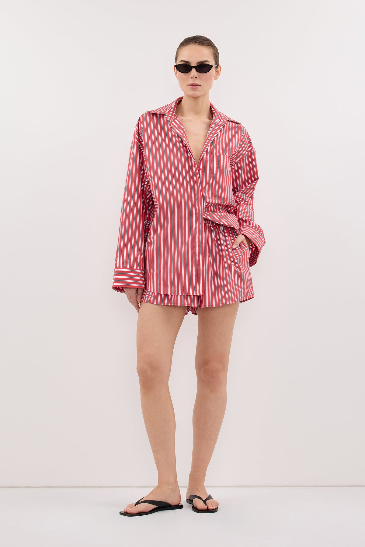 MISHA RED STRIPE SHORT