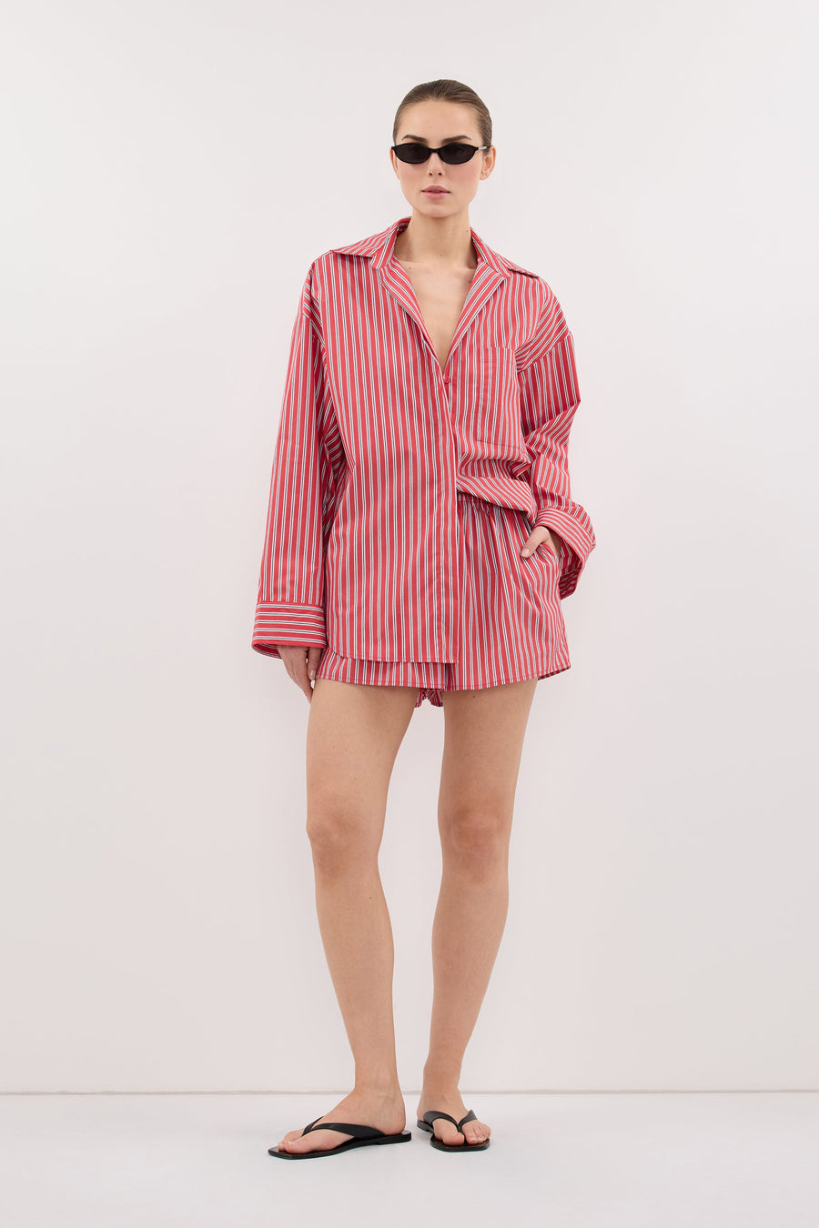 MISHA RED STRIPE SHORT