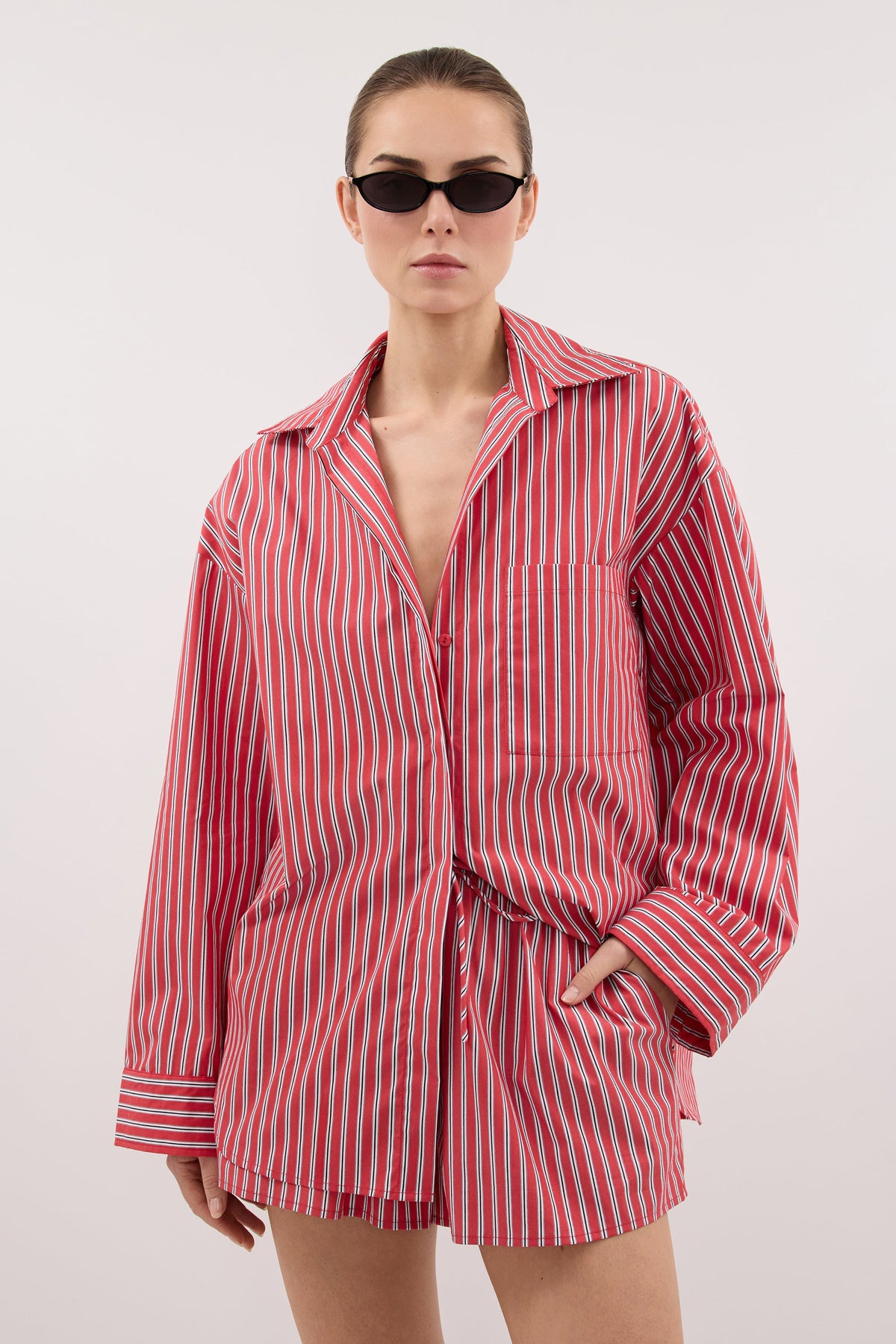 MISHA RED STRIPE SHORT