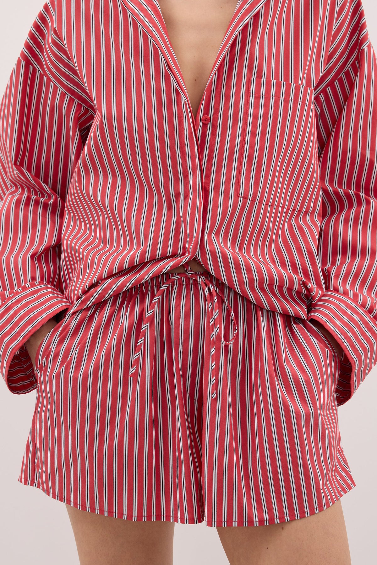 MISHA RED STRIPE SHORT