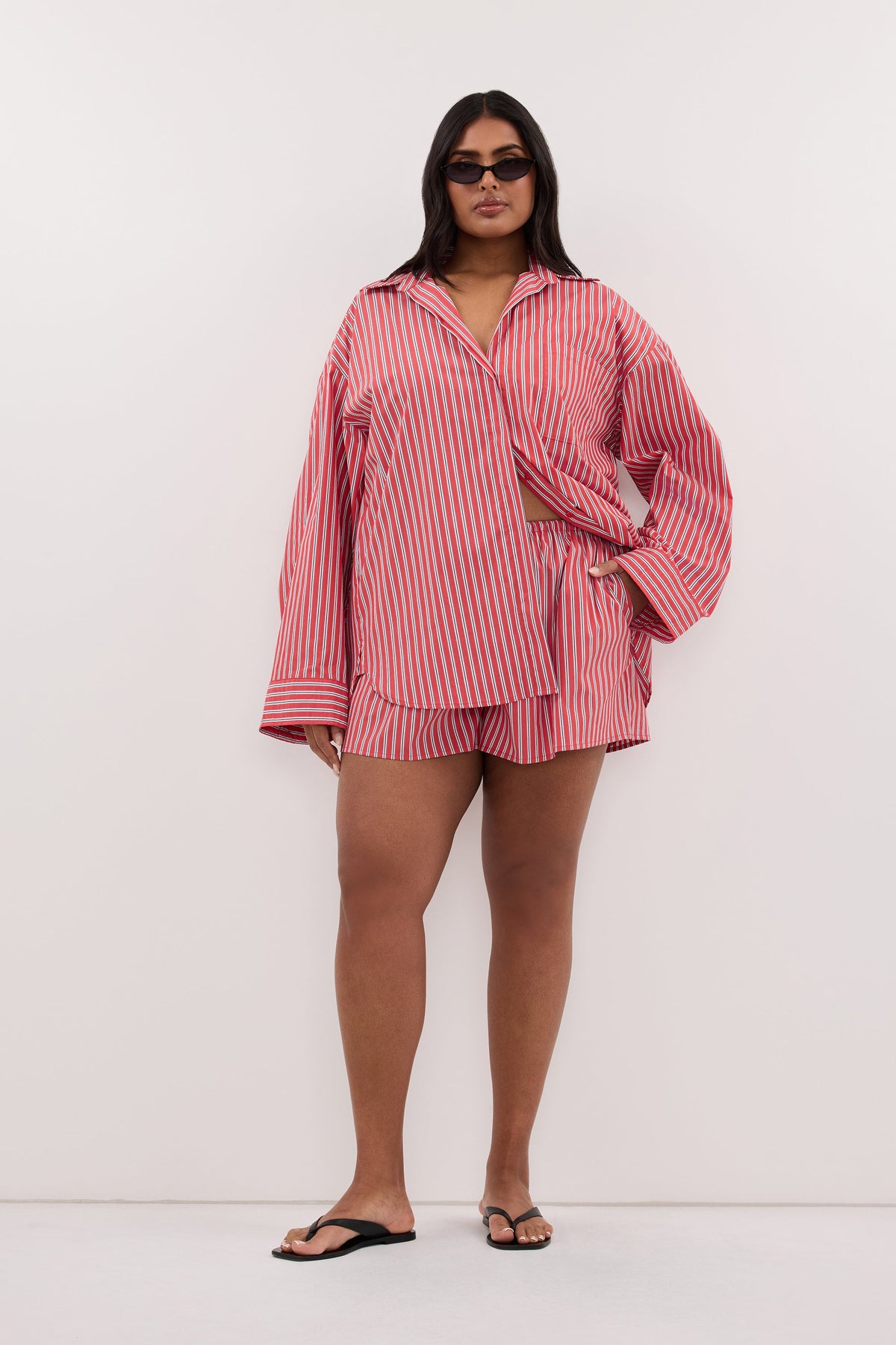 MISHA RED STRIPE SHORT