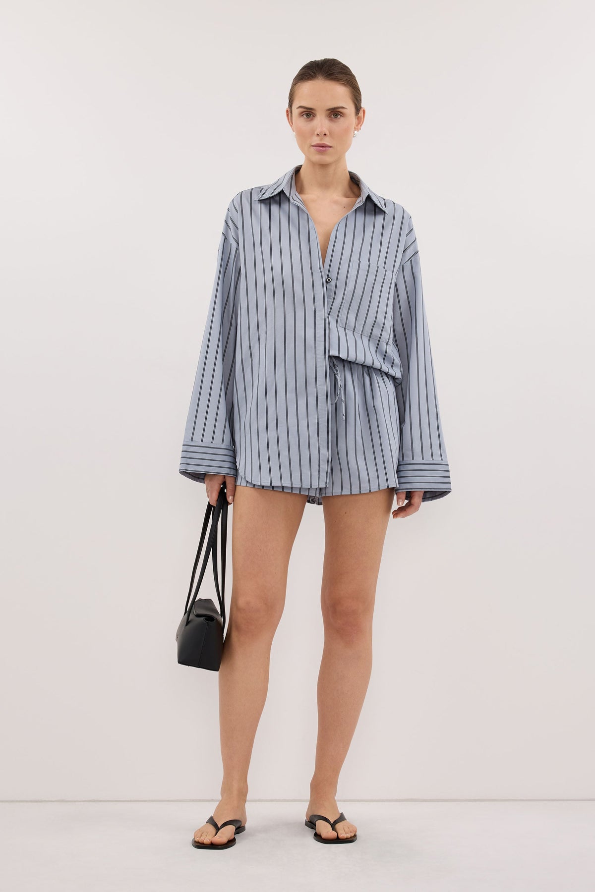 FABLE DUSTY BLUE SILK BLEND SHORT