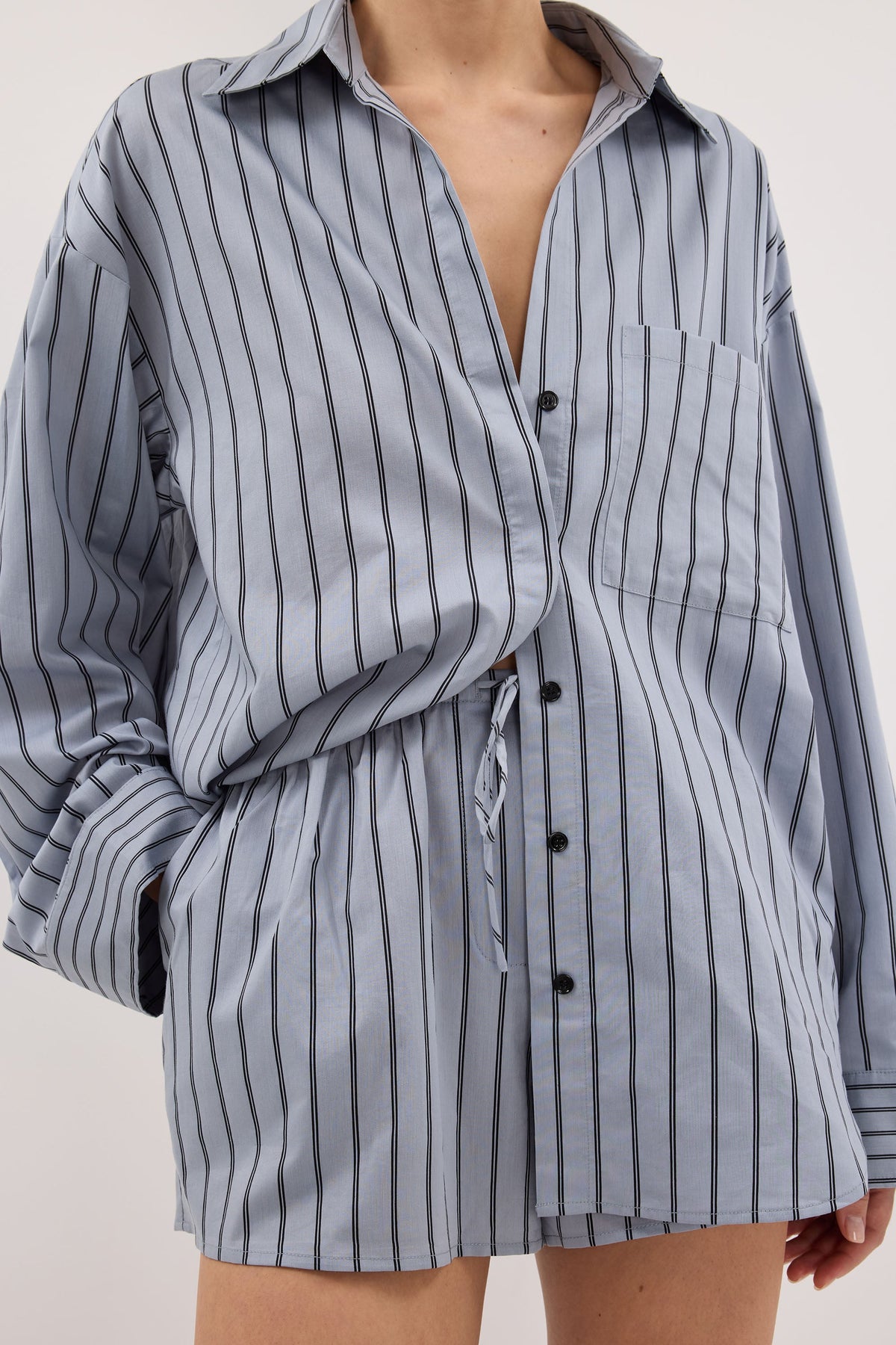 FABLE DUSTY BLUE SILK BLEND SHORT