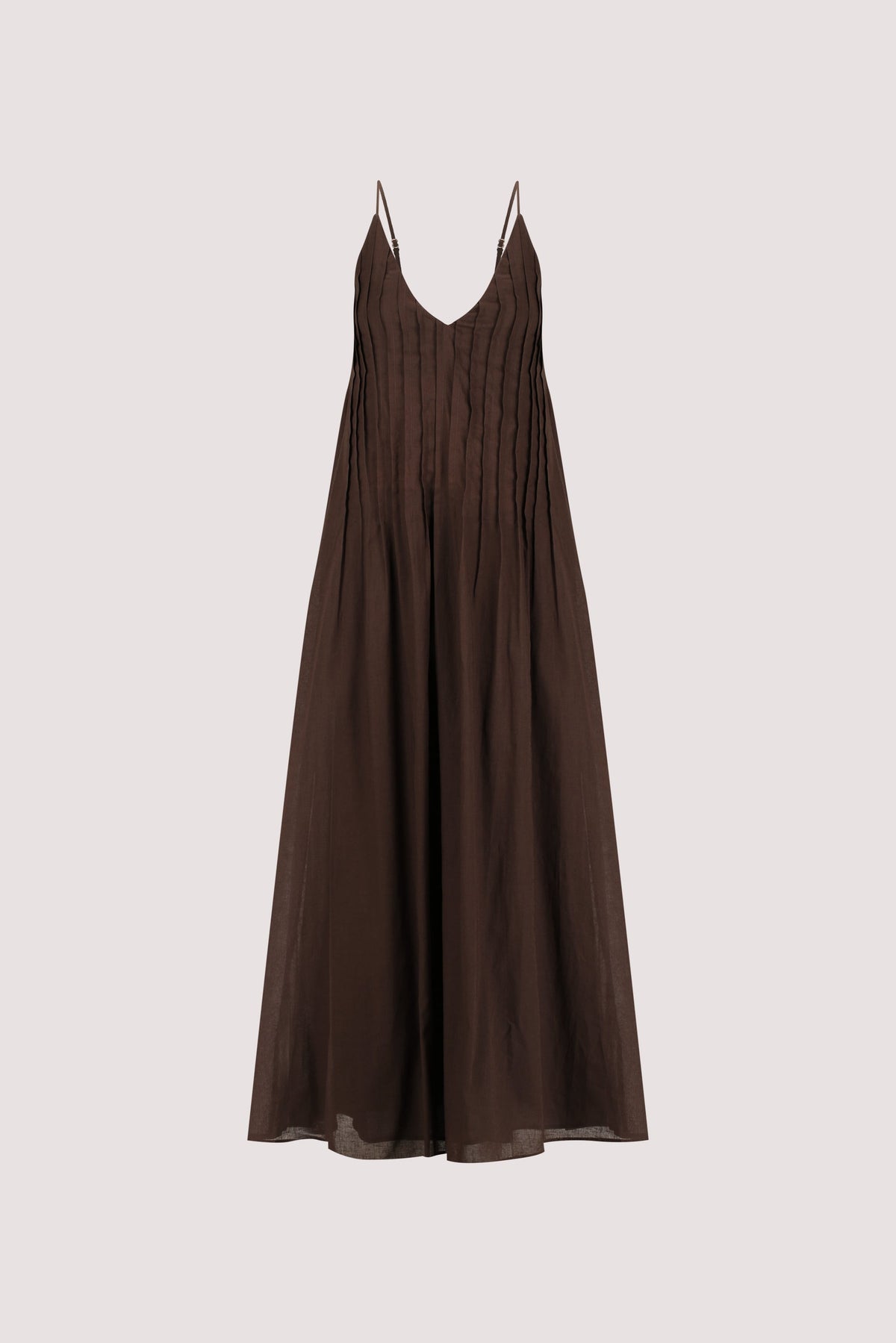 TAHLIA BITTER CHOC LINEN BLEND MAXI DRESS