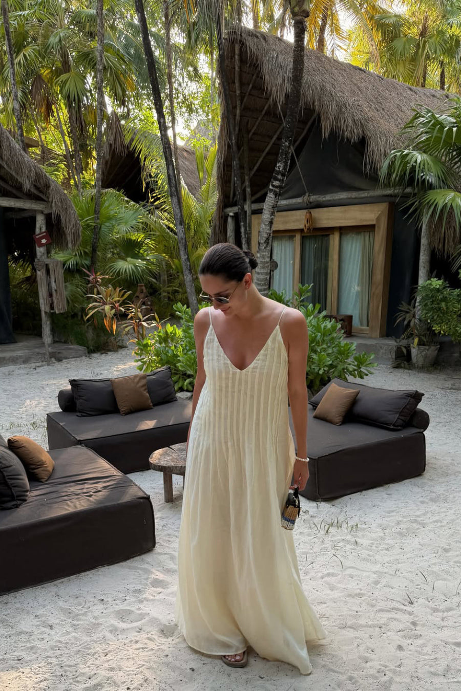TAHLIA STRAW RAMIE MAXI DRESS
