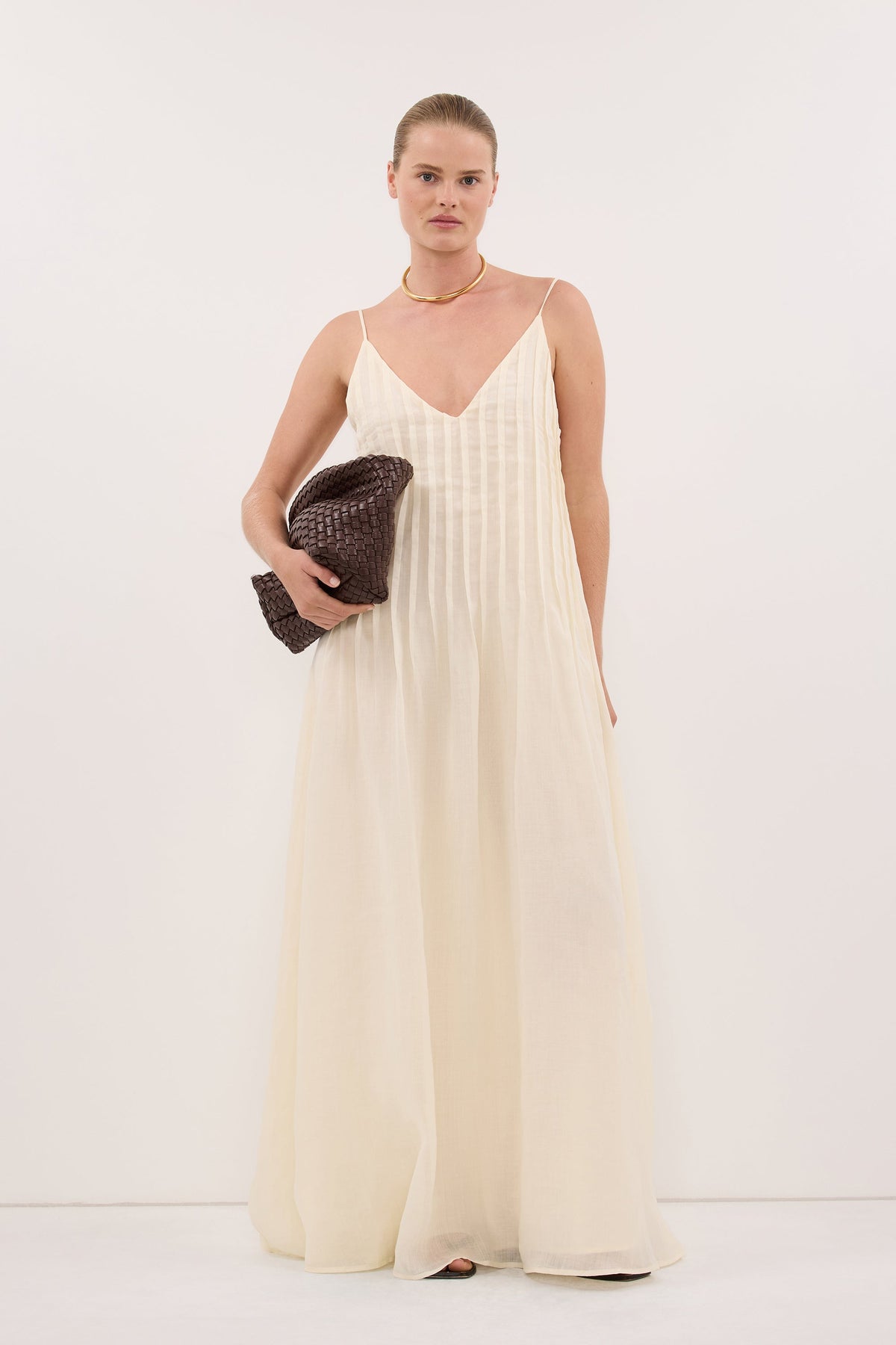 TAHLIA STRAW RAMIE MAXI DRESS