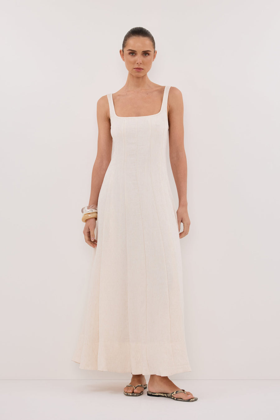 CANNE CREAM MIDI DRESS