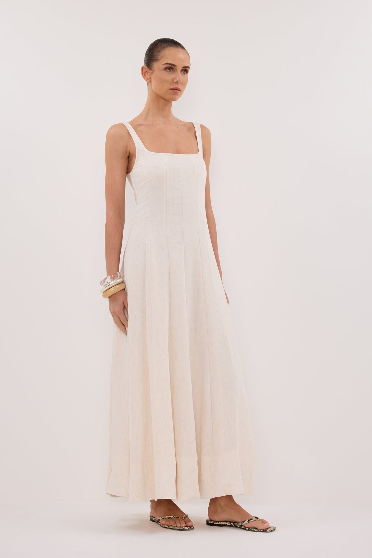 CANNE CREAM MIDI DRESS