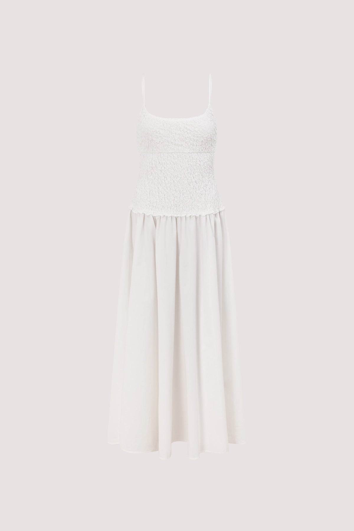 IZAIAH WHITE COTTON MIDI DRESS