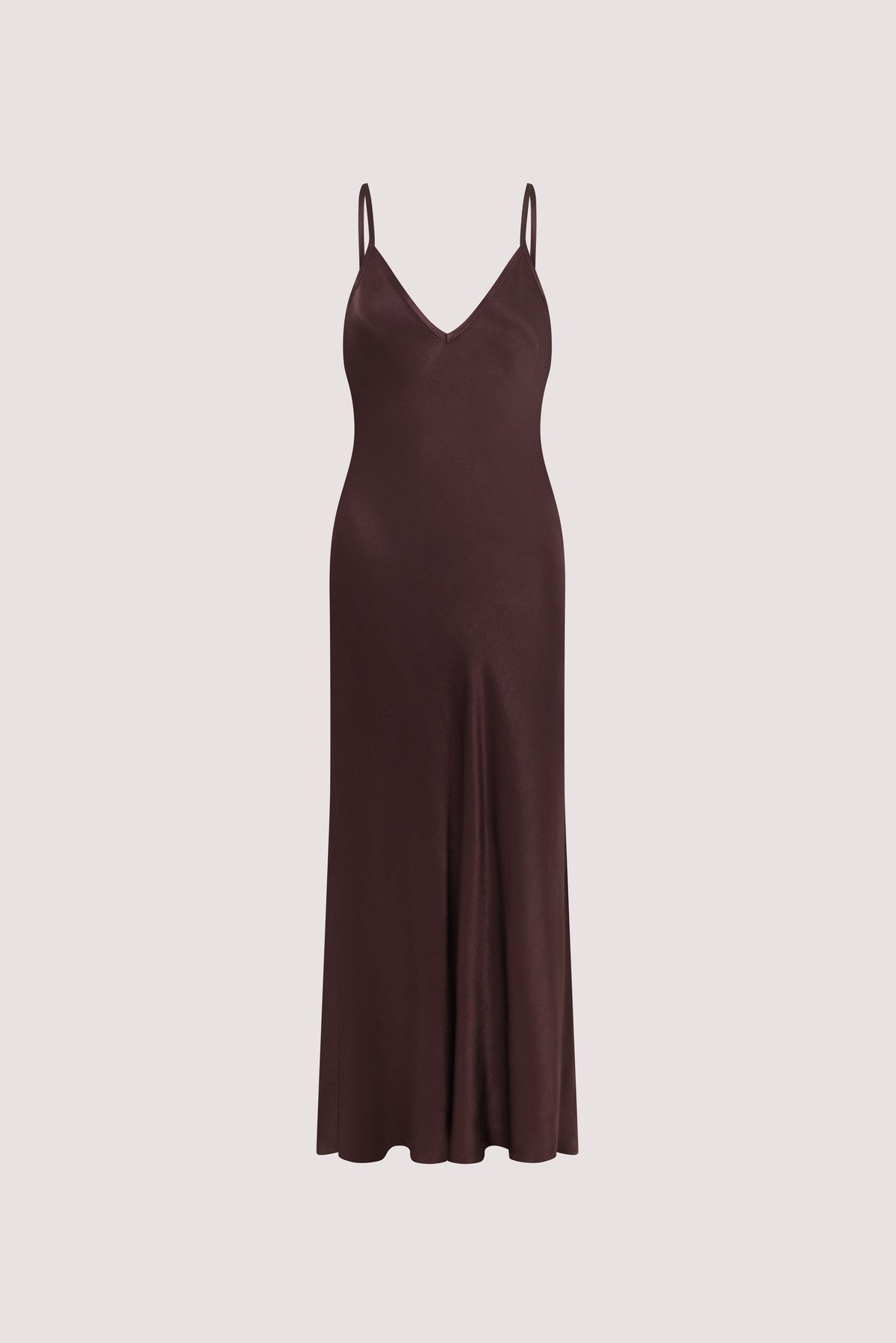 JOEY PLUM CHOC SATIN MAXI DRESS