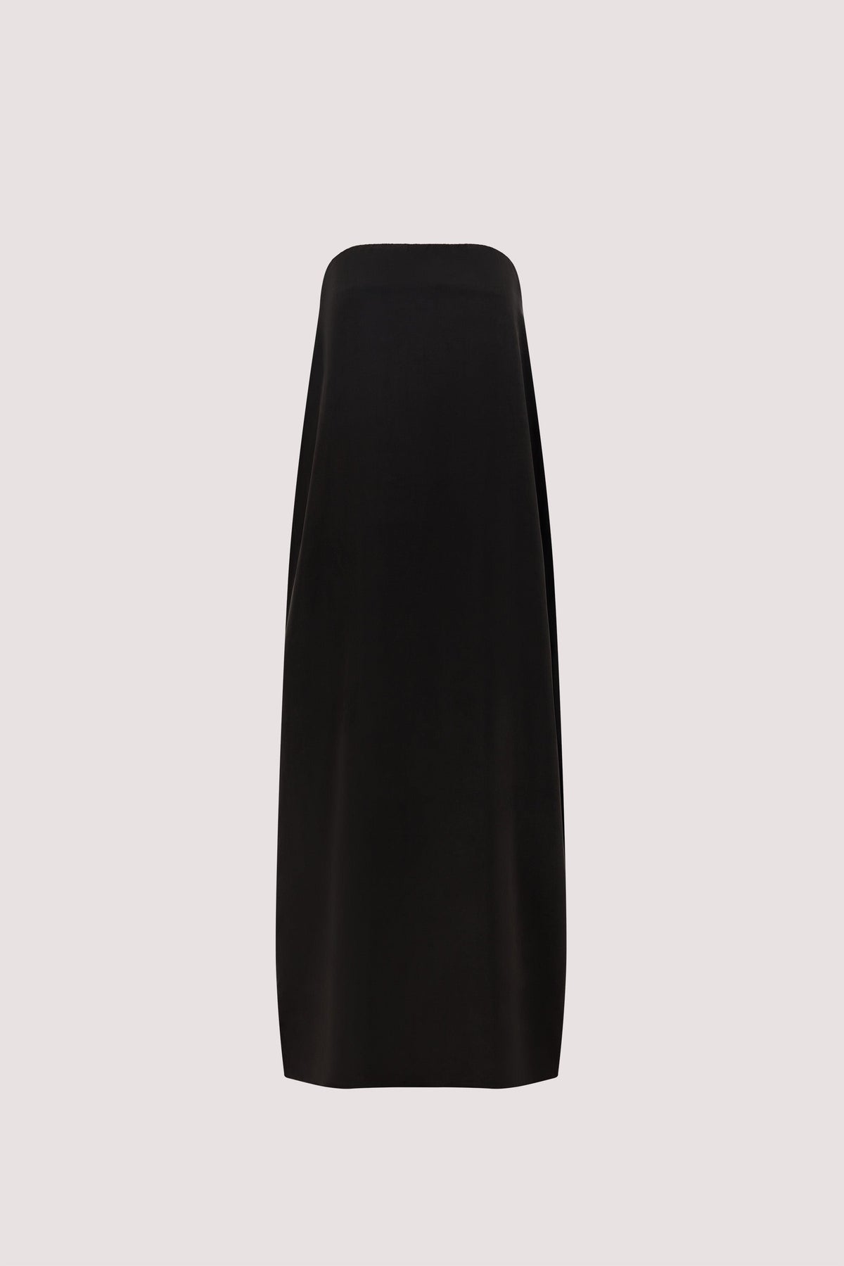 EDITH BLACK CUPRO STRAPLESS COCOON DRESS
