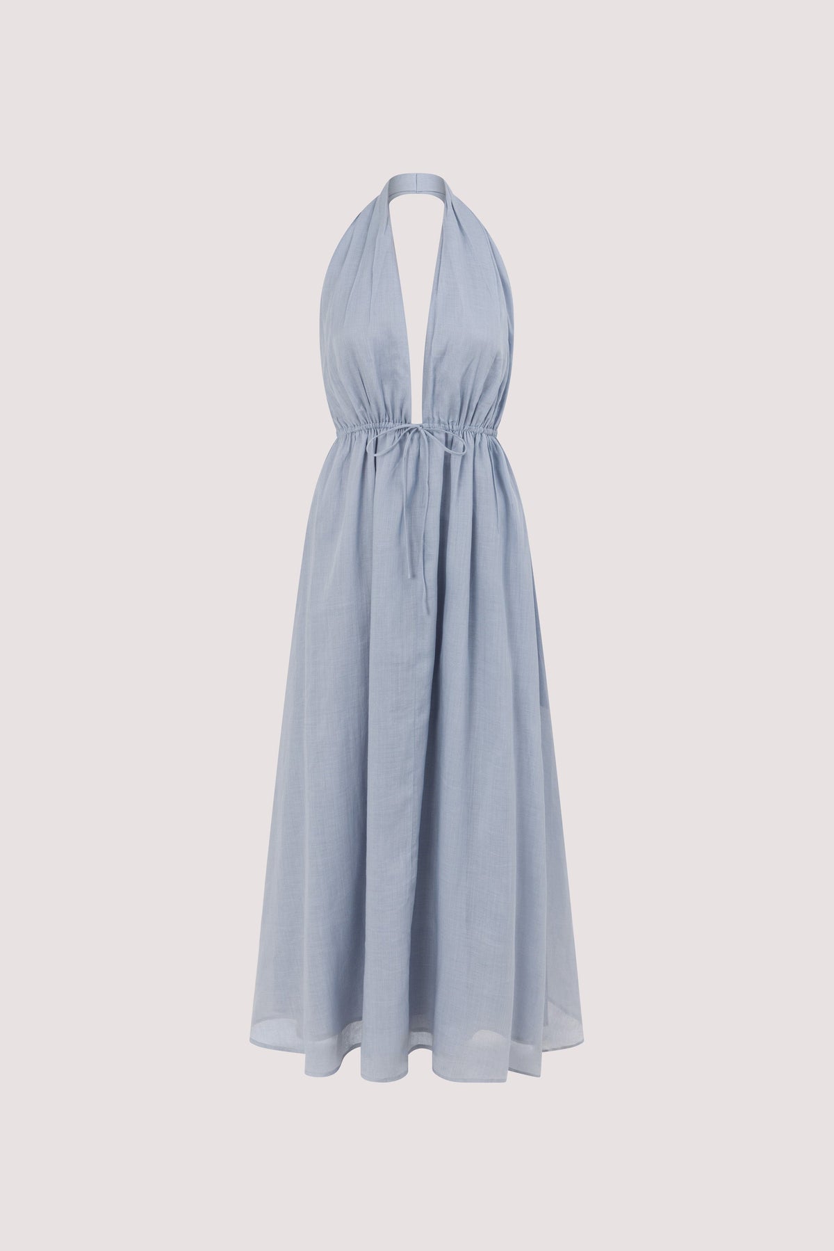 SAMMI DUSTY BLUE RAMIE MIDI DRESS